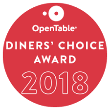 OpenTable Diners Choice Award 2018